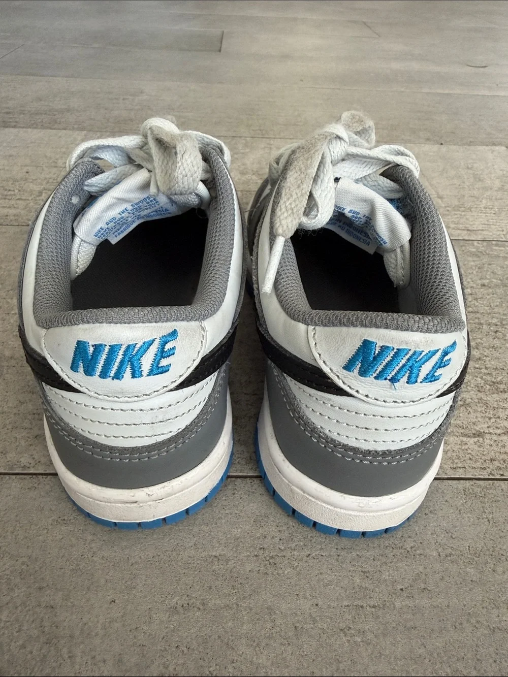 Nike White, Gray & Black Low-Top Sneakers with Blue Accents